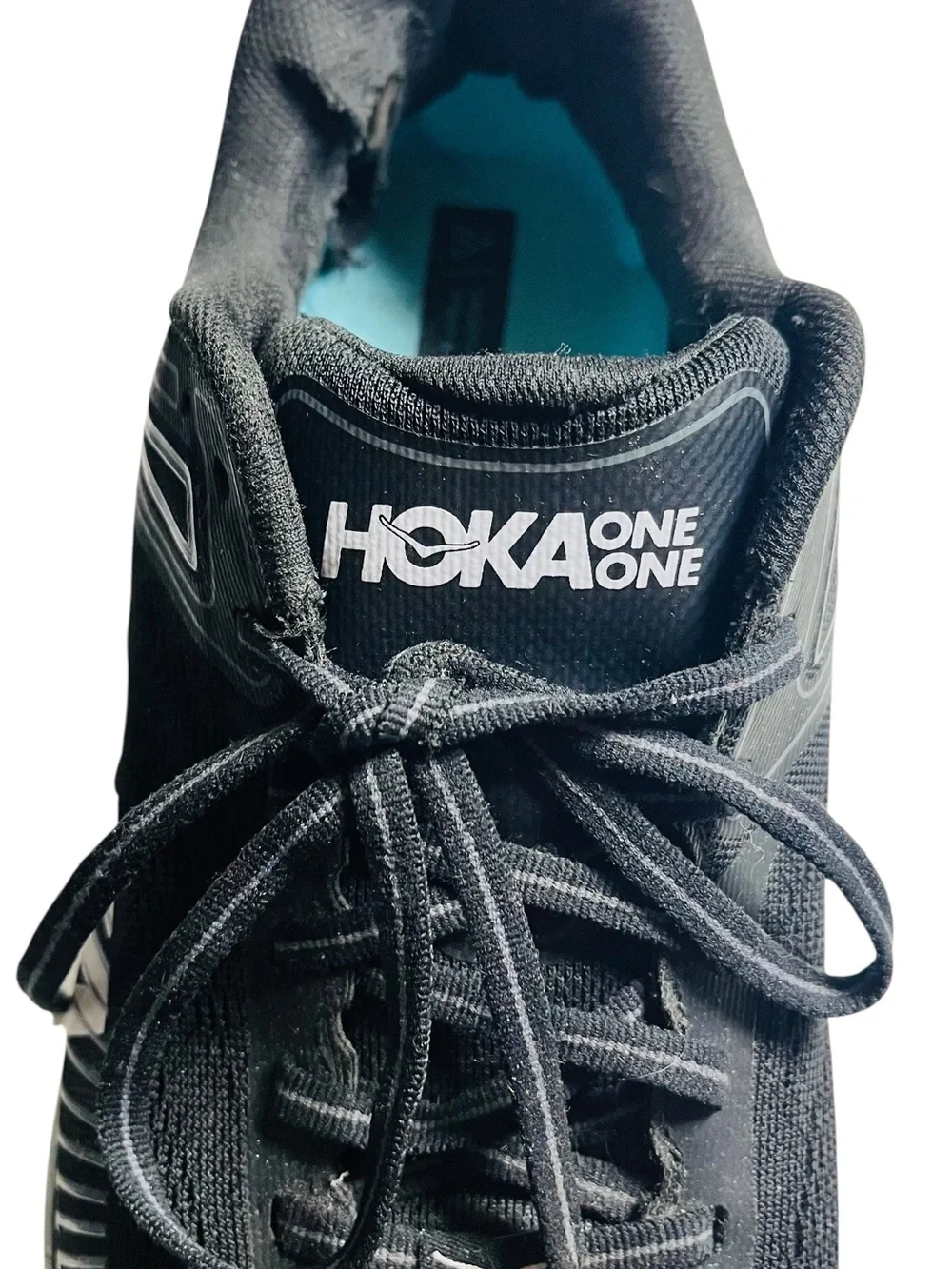 Hoka One One Bondi 7 Black Sz 10.5 D Wide Running Shoe 1110531 BWHT Max Cushion